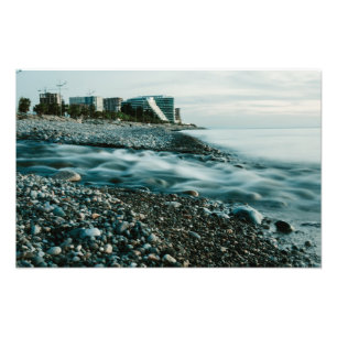 Avend bij het strand foto afdruk