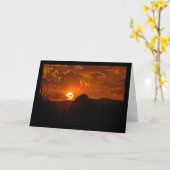 Avend Landschap Bij Zonsondergang Kaart (Gele Bloem)