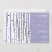 Avender Birch Tree Wedding Invitations Kaart (Voorkant)
