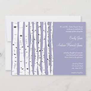 Avender Birch Tree Wedding Invitations Kaart