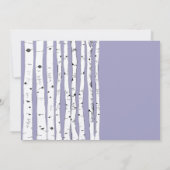Avender Birch Tree Wedding Invitations Kaart (Achterkant)