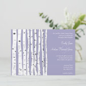 Avender Birch Tree Wedding Invitations Kaart (Staand voorkant)