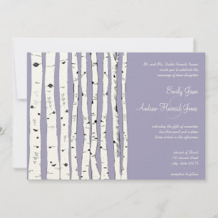 Avender Birch Tree Wedding Invitations Kaart