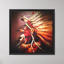 "Avendhemel" Kiowa Chief Canvasprint met spanframe