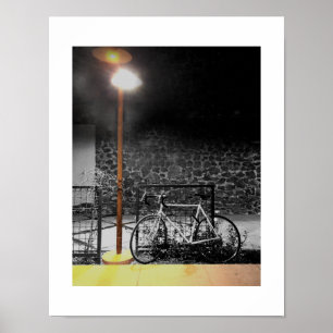 Avendlicht op Fiets Foto Poster