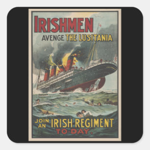 Avenge de Lusitania -  oorlog in Engeland Vierkante Sticker