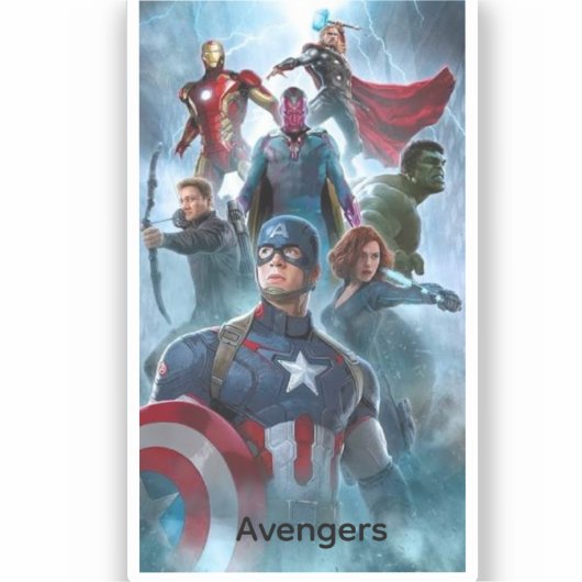 Avengers stiker sticker (Voorkant)