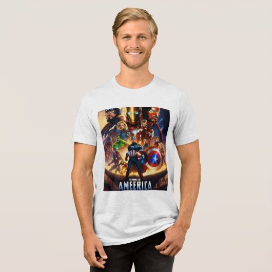 Avengers: Strijd om het lot van de aarde Tri-Blend Shirt (Voorkant volledig)