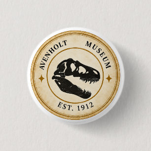 Avenholt Museum Vintage Dinosaurus Knop Speld Ronde Button 3,2 Cm