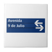 Avenida 9 de Julio, Buenos Aires Street Sign Tegeltje (Voorkant)