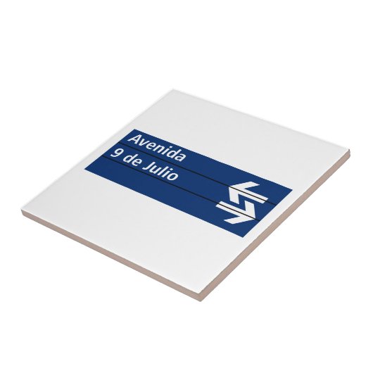 Avenida 9 de Julio, Buenos Aires Street Sign Tegeltje (Zijkant)
