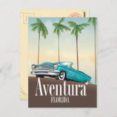Aventura, Florida retro autoreisposter Briefkaart (Voorkant / Achterkant)