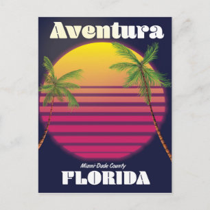 Aventura Florida USA 80s reisposter Briefkaart