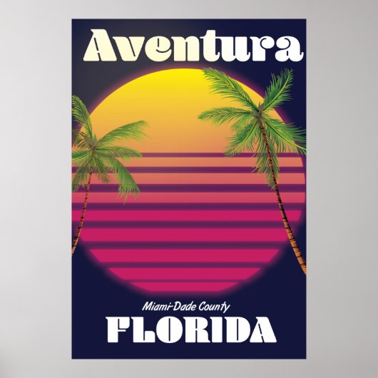 Aventura Florida USA 80s reisposter Poster (Voorkant)