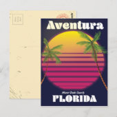Aventura Florida USA reisposter van 80 jaar Briefkaart (Voorkant / Achterkant)