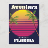 Aventura Florida USA reisposter van 80 jaar Briefkaart (Voorkant)