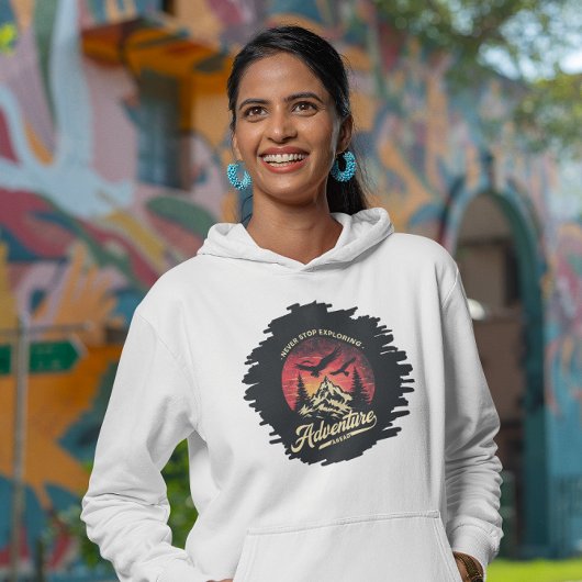 Aventure Ahead Explorer Wandelaar Ontwerp Hoodie