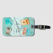 Aventuren Wachten Waterverf Bagagelabel (Voorkant (horizontaal))