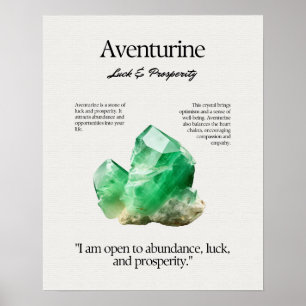 Aventurijn Gem Crystal Betekenis Kaart Poster