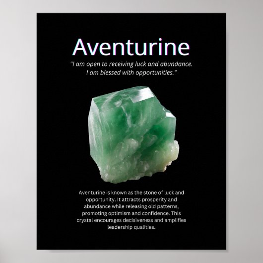 Aventurine kristalsteen betekent poster (Voorkant)