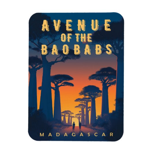 Avenue des Baobabs Madagaskar - Retro Afrikaans Magneet (Verticaal)