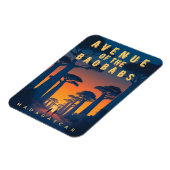 Avenue des Baobabs Madagaskar - Retro Afrikaans Magneet (Linkerzijde)