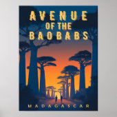 Avenue des Baobabs Madagaskar - Retro Afrikaans Poster (Voorkant)