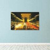 Avenue des Champs-Elysees, Arc de Triomphe, Canvas Afdruk (Insitu (Houten vloer))