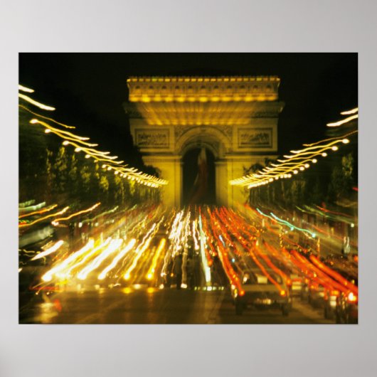 Avenue des Champs-Elysees, Arc de Triomphe, Poster (Voorkant)