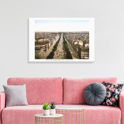 Avenue des Champs-Élysées Paris, 1904 Frankrijk Canvas Afdruk (Insitu (Woonkamer))