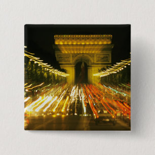 Avenue des Champs-Elyses, Arch of Triumph Vierkante Button 5,1 Cm