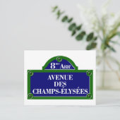 Avenue des Champs-Elyses, Paris Street Sign Briefkaart (Staand voorkant)
