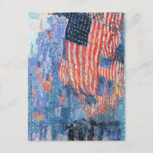 Avenue in de Regen door Frederick Childe Hassam Briefkaart