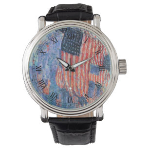 Avenue in de Regen door Frederick Childe Hassam Horloge