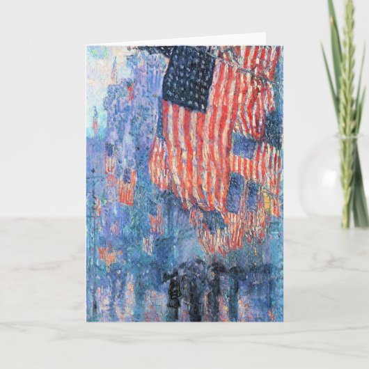 Avenue in de Regen door Frederick Childe Hassam Kaart (Voorkant)