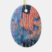 Avenue in de Regen door Frederick Childe Hassam Keramisch Ornament (Achterkant)