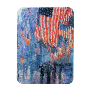 Avenue in de Regen door Frederick Childe Hassam Magneet