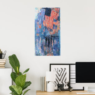 Avenue in de Regen door Frederick Childe Hassam Poster