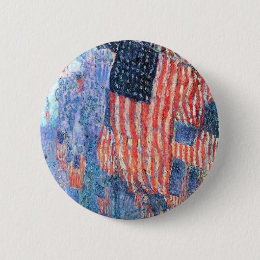 Avenue in de Regen door Frederick Childe Hassam Ronde Button 5,7 Cm (Voorkant)