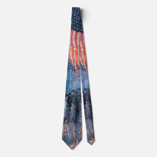 Avenue in de Regen door Frederick Childe Hassam Stropdas (Voorkant)