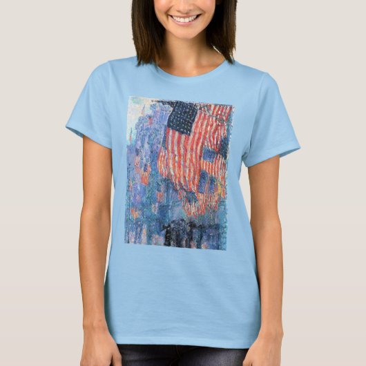 Avenue in de Regen door Frederick Childe Hassam T-shirt (Voorkant)