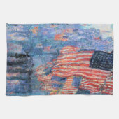 Avenue in de Regen door Frederick Childe Hassam Theedoek (Horizontaal)