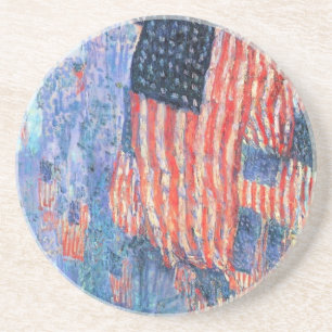 Avenue in de Regen door Frederick Childe Hassam Zandsteen Onderzetter