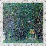 Avenue in Schloss Kammer Park door Gustav Klimt Legpuzzel<br><div class="desc">Avenue In Schloss Kammer Park (1912) door Gustav Klimt is een Victoriaans kunstsymbolisch schilderij in het tijdperk. Een buitenste uitzicht van een kasteel aan het uiteinde van een lange, met bomen bedekte straat, omgeven door prachtige tuinen. Schloss Kammer is een kasteel omringd door het water van het Attersee-meer in het...</div>