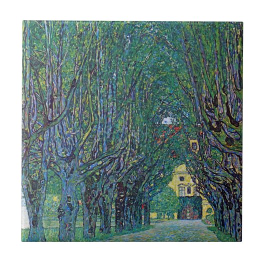 Avenue in Schloss Kammer Park door Gustav Klimt Tegeltje (Voorkant)