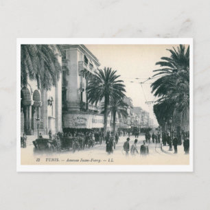 Avenue Jules Ferry, Tunis, Vintage van Tunesië Briefkaart