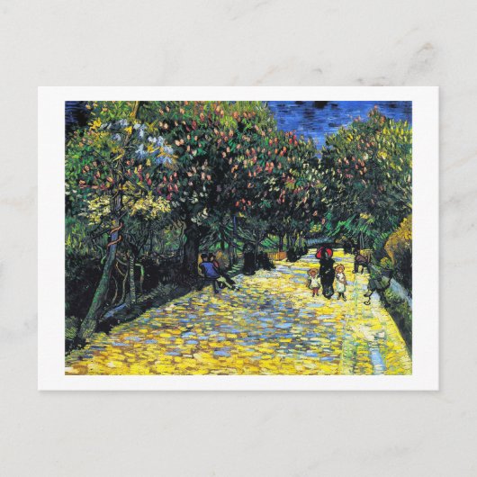 Avenue met bloeiende kastanjebomen in Arles Briefkaart (Voorkant)