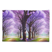 *Avenue of Elegance: Paarse Jacaranda Row Kussensloop (Achterkant)