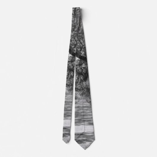 Avenue of Oaks Grayscale Stropdas (Achterkant)