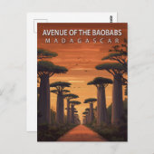 Avenue of the Baobabs Madagascar African Nature Briefkaart (Voorkant / Achterkant)